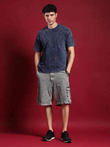 Urban Drift Acid wash unisex  T-Shirt-Indigo Blue