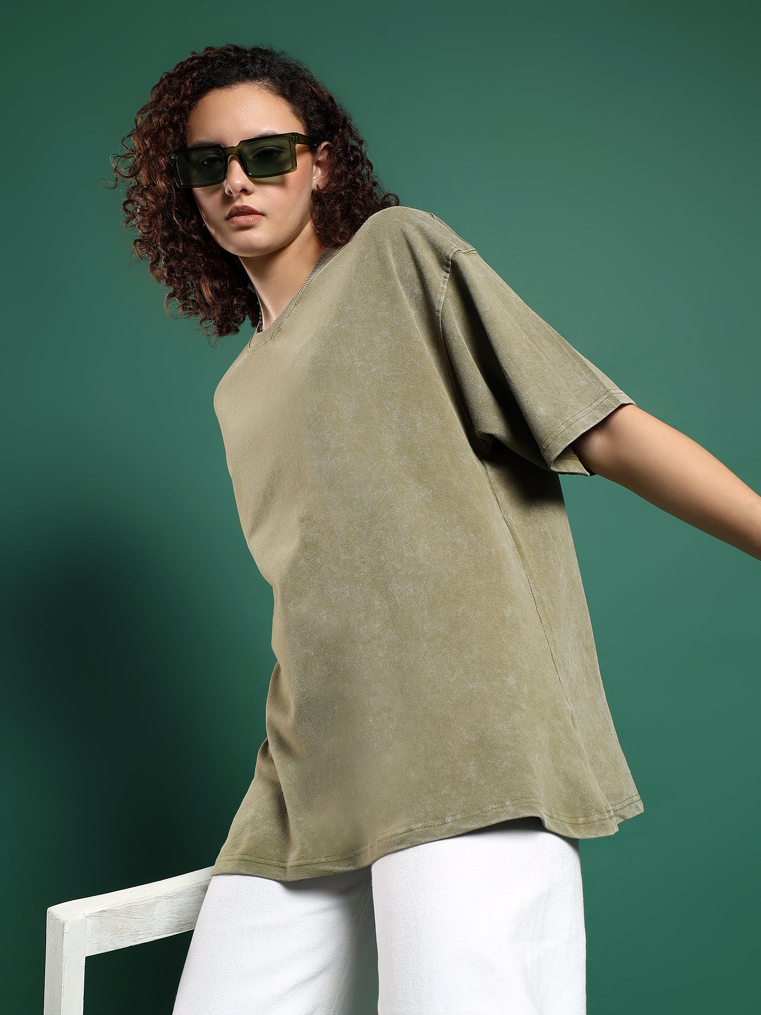 Urban Drift Acid wash unisex  T-Shirt-Moss Green