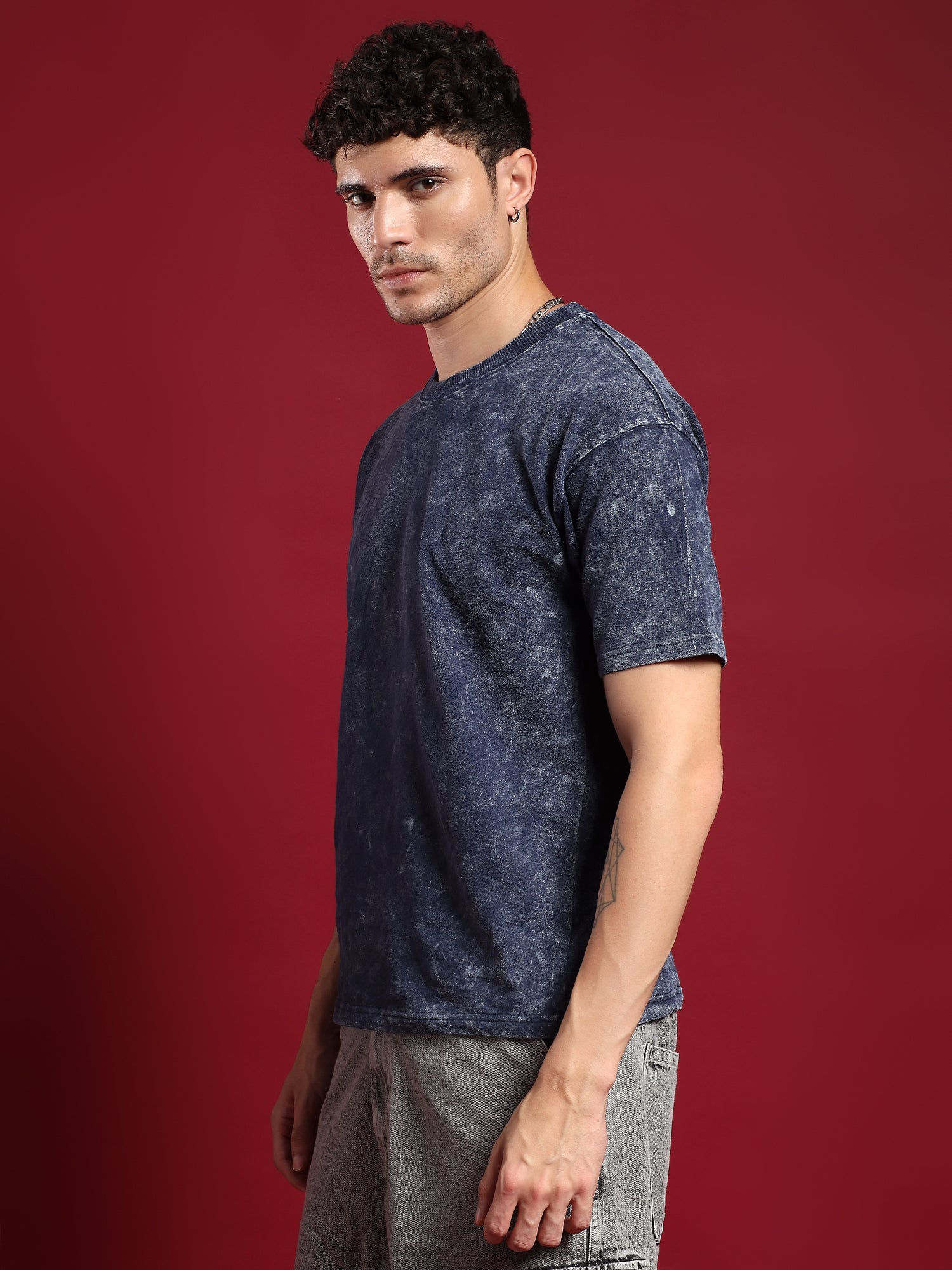 Urban Drift Acid wash unisex  T-Shirt-Indigo Blue