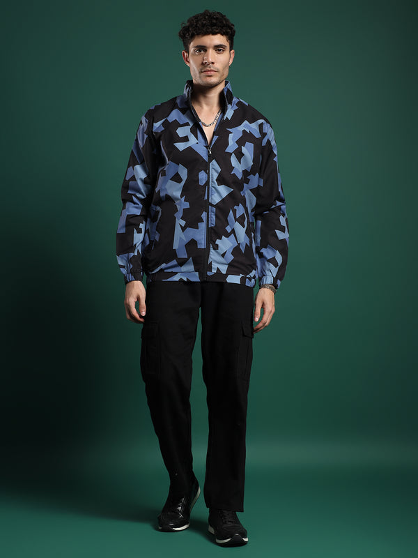 Shadow Geometry Jacket-Blue Mist
