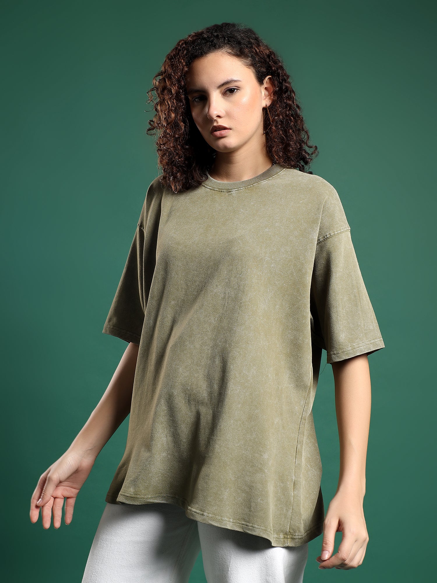 Urban Drift Acid wash unisex  T-Shirt-Moss Green