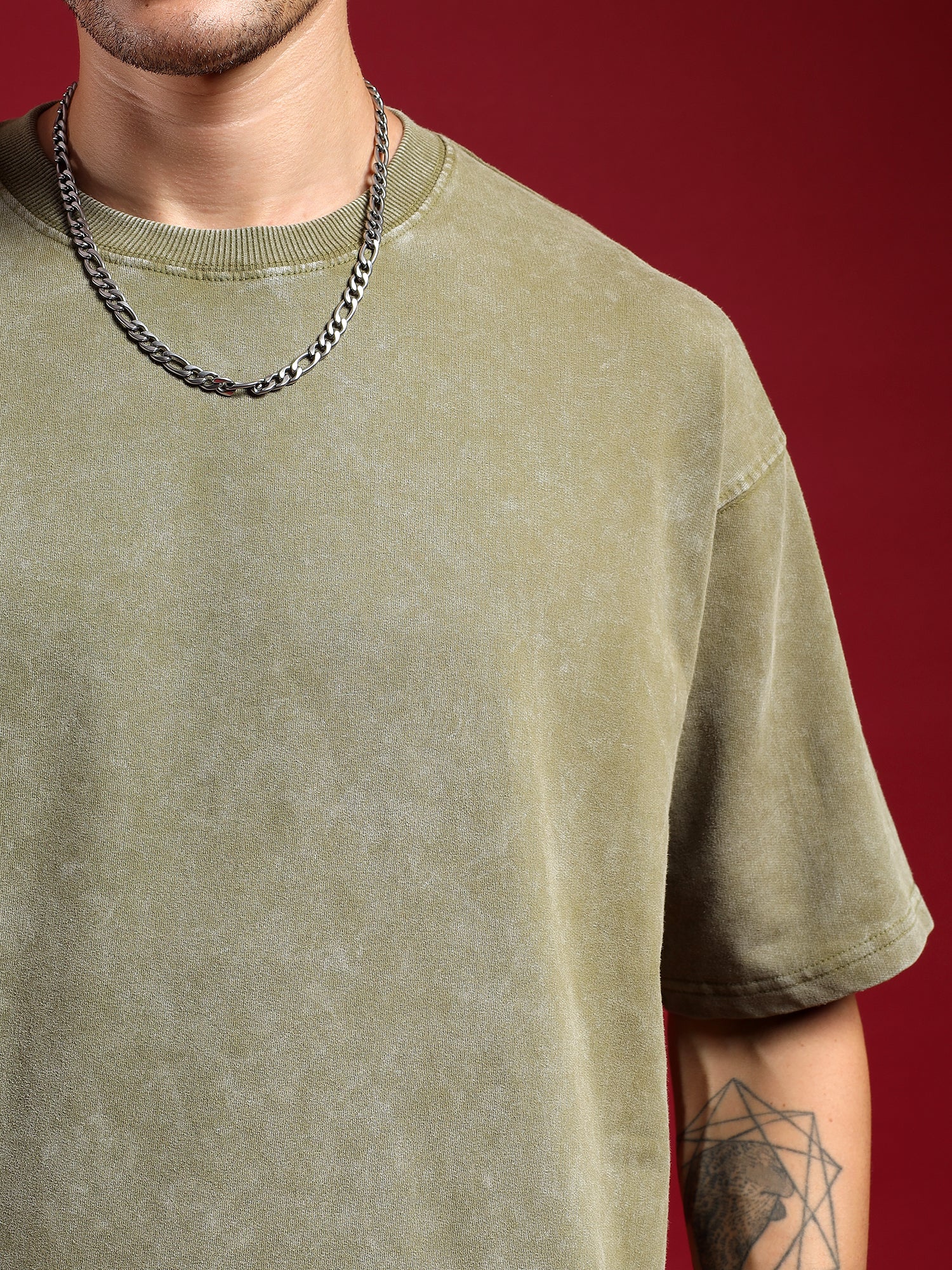 Urban Drift Acid wash unisex  T-Shirt-Moss Green