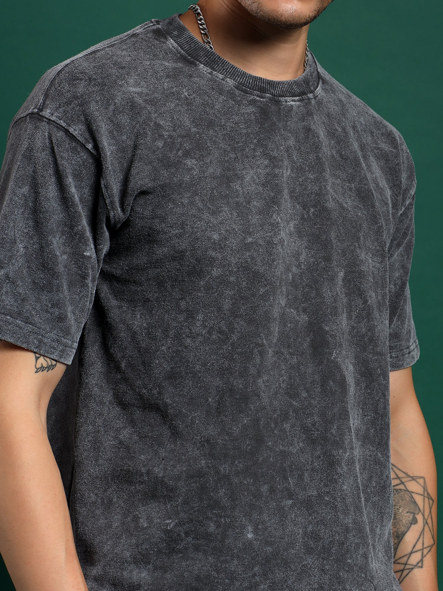 Urban Drift Acid wash T-Shirt-Stone Black