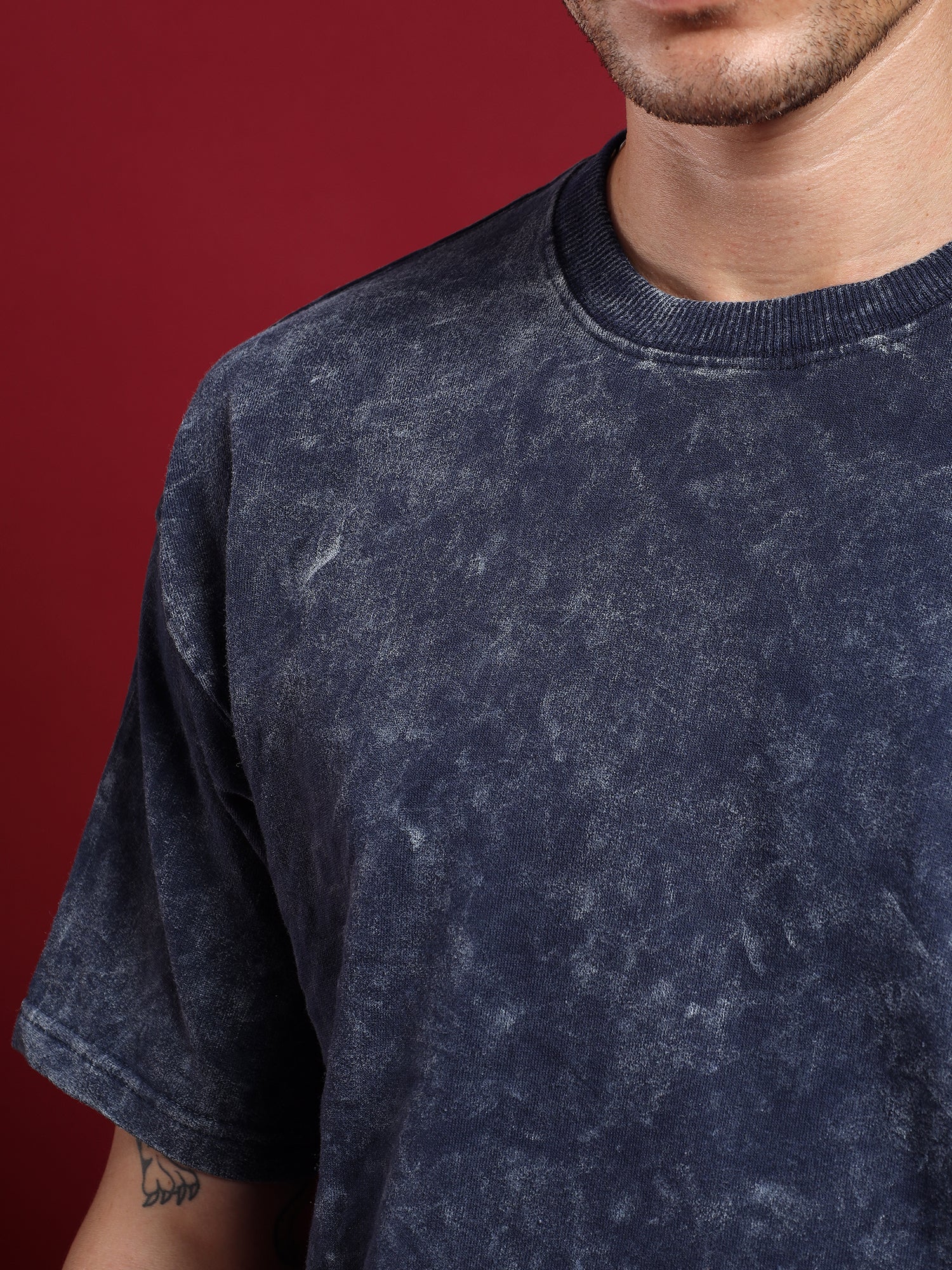 Urban Drift Acid wash unisex  T-Shirt-Indigo Blue
