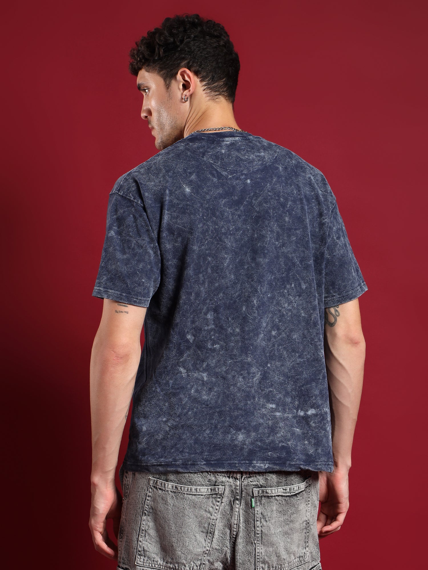 Urban Drift Acid wash unisex  T-Shirt-Indigo Blue