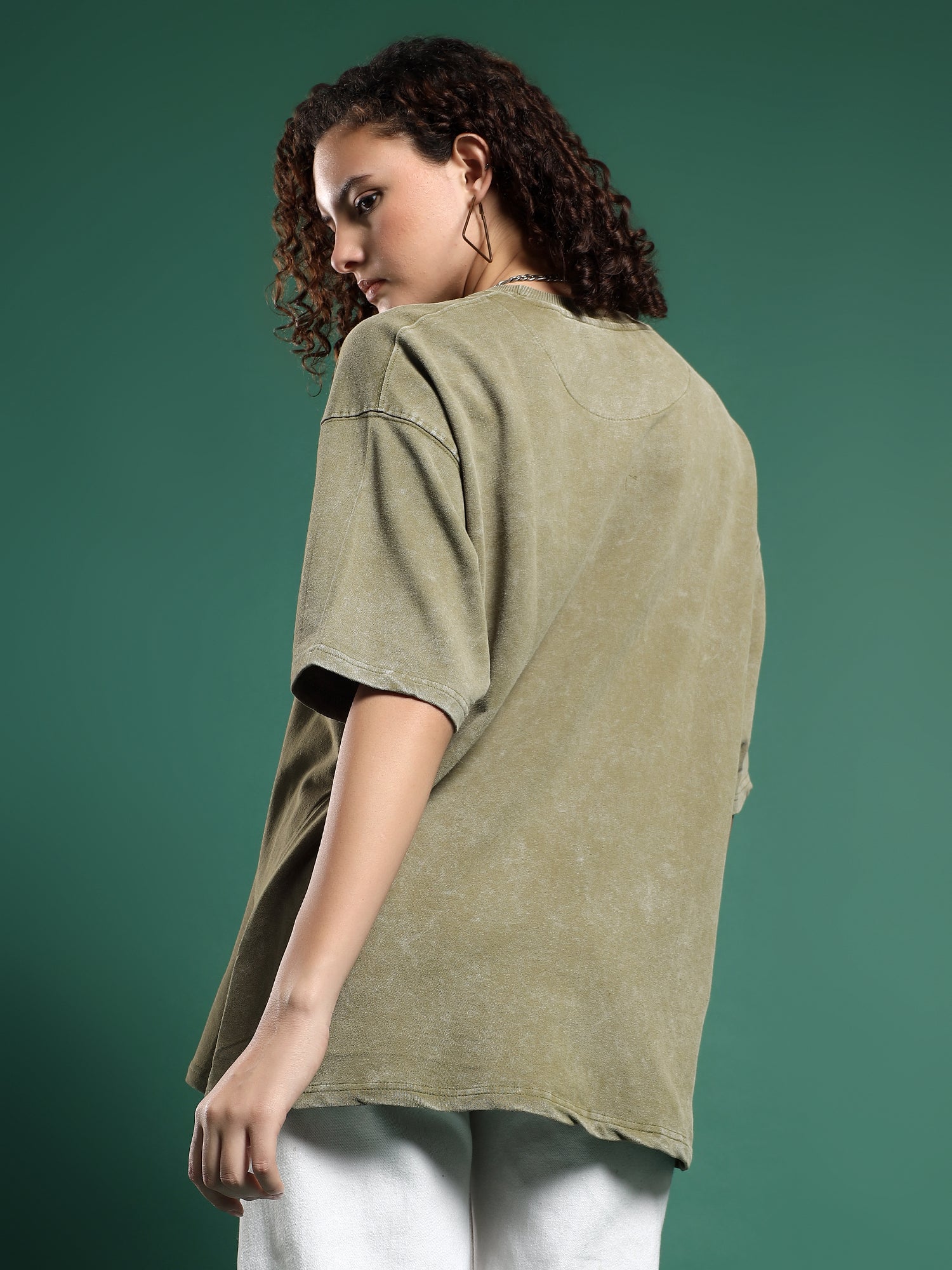 Urban Drift Acid wash unisex  T-Shirt-Moss Green