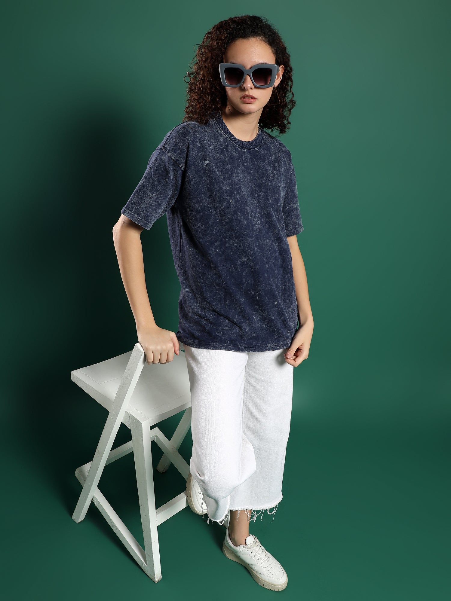 Urban Drift Acid wash unisex  T-Shirt-Indigo Blue