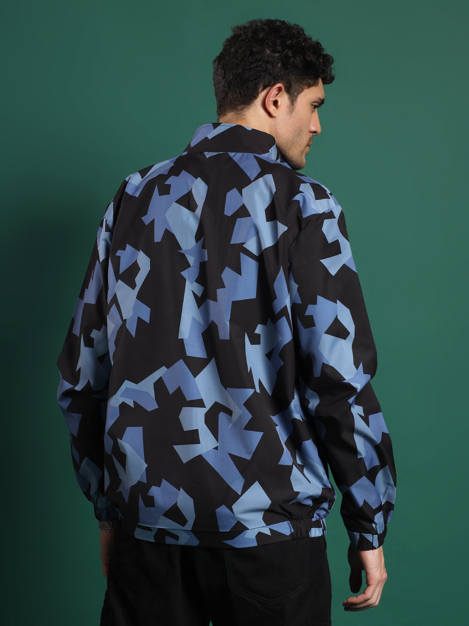 Shadow Geometry Jacket-Blue Mist